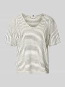 Relaxed fit T-shirt van een mix van linnen en katoen