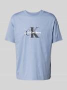 T-shirt met labelprint en ronde hals