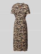 Midi-jurk met strikceintuur