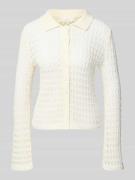 Gebreid jack met platte kraag, model 'Thorina'