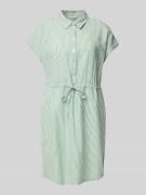 Getailleerde mini-blousejurk met streepmotief