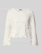 Gebreide pullover met geribde ronde hals
