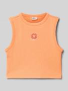 Slim fit top met katoen