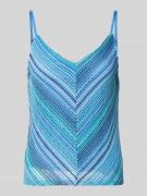 Regular fit top met bandjes en all-over motief, model 'DEMI'