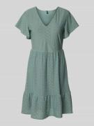 Getailleerde vrijetijdsjurk met broderie anglaise, model 'SANDRA'