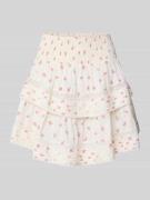 Minirok met smokdetails, model 'Kenia Fleurie'