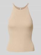 Slim fit top van een fijn gebreide viscosemix, model 'GEMMA'