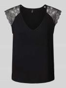 Regular fit T-shirt met kapmouwen, model 'PETRA'