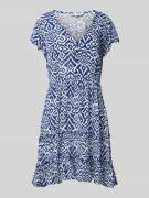 Getailleerde mini-jurk van pure viscose, model 'CLAUDETTE'