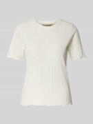 T-shirt met ronde hals en golvende zoom