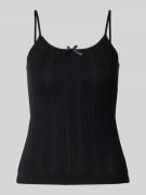 Slim fit top met bandjes van puur katoen, model 'MARIE'