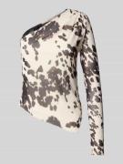 Shirt met lange mouwen en one shoulder-design