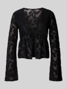 Blouse met lange mouwen en vetersluiting