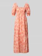 Midi-jurk met vierkante hals, model 'Aleah'