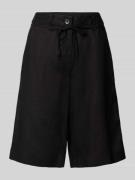 Regular fit linnen bermuda met strikceintuur