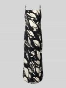 Midi-jurk van een mix van viscose en linnen, model 'Qualeza'