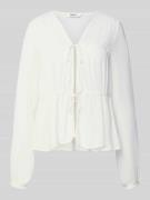 Regular fit blouse met lange mouwen van pure viscose, model 'CHIARA'