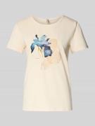 Regular fit T-shirt van katoenmix, model 'Rina'