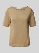 Regular fit gebreide pullover van een mix van katoen en linnen