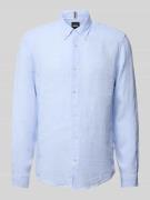 Regular fit linnen overhemd met button-downkraag