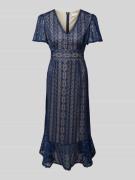 Midi-jurk met broderie anglaise