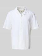 Regular fit linnen overhemd met resortkraag, model 'aaron'