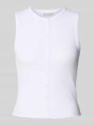 Slim fit tanktop met gestileerde knoopsluiting