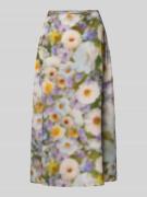 Uitlopende midirok van een mix van lyocell en viscose