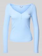 Slim fit shirt met lange mouwen van katoenmix