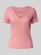 Slim fit T-shirt met V-hals
