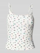 Slim fit top met bandjes van katoenmix