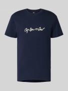 T-shirt met labelprint en ronde hals