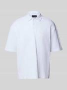 Boxy fit poloshirt met labelstitching, model 'Signar'