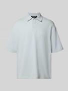 Oversized poloshirt met structuurmotief