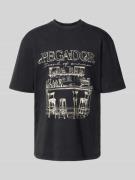 Oversized T-shirt met labelprint, model 'Barno'
