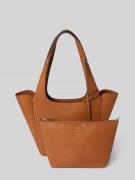 Tote bag in leerlook met logo-applicatie, model 'Calista'