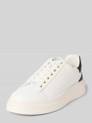 Leren sneakers met labelpatch, model 'ELBA'