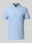 Slim fit poloshirt van katoenmix