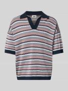 Oversized poloshirt met V-hals, model 'LAURENZZO'