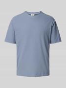 T-shirt met geribde ronde hals, model 'GILBERD'
