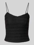 Shaped fit korte top met spaghettibandjes, model 'GAYLE'