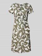 Knielange jurk met knoopdetail