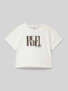 Regular fit korte top van puur katoen, model 'LEONA'