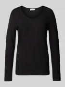 Regular fit shirt met lange mouwen van slubgaren van puur katoen met r...