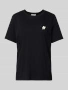 Relaxed fit T-shirt van puur katoen met geborduurd hart