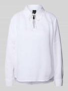 Regular fit blouse van ramie met platte kraag