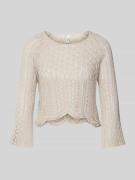 Korte gebreide pullover met katoen, model 'NOLA'