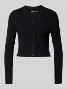 Slim fit gebreid jack van viscosemix, model 'KATIA'