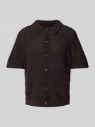 Regular fit gebreid shirt met knoopsluiting