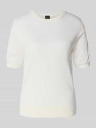 Relaxed-fit gebreid shirt van viscosemix met kasjmier